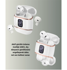 Dijital Göstergeli Bluetooth Kulakiçi Kulaklık – 4’lü Paket, Gürültü Engellemeli
