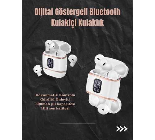 Dijital Göstergeli Bluetooth Kulakiçi Kulaklık – 4’lü Paket, Gürültü Engellemeli