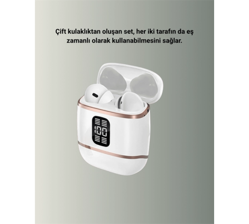 Dijital Göstergeli Bluetooth Kulakiçi Kulaklık – 4’lü Paket, Gürültü Engellemeli
