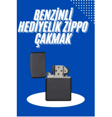 Doldurulabilir Siyah Benzinli Çakmak Metalik