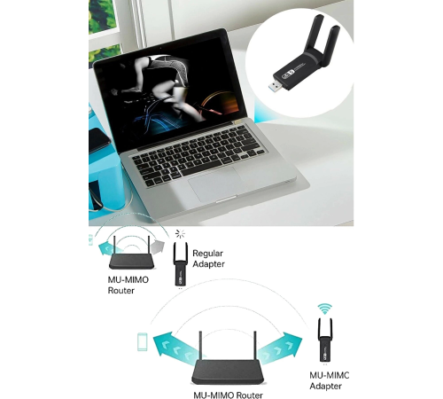 Dual Band Ac1200 Usb 3.0 Adaptör Kablosuz Wifi Yükseltici