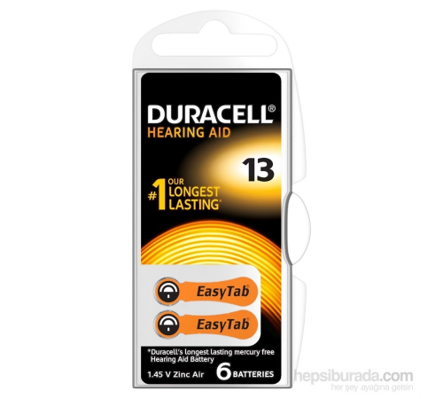 Duracell 13 Numara 6 Lı İşitme Cihazı Pili Duracell 13 Numara 6 Lı İşitme Cihazı Pili