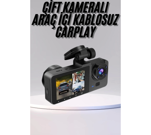 DVR Araç İçi Kamera Hareket Algılayabilen 1080P CarPlay Video Kaydedici