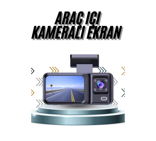 DVR Araç İçi Kamera Ön ve İç Kamera 2 İnç Ekranlı Çift Kamera