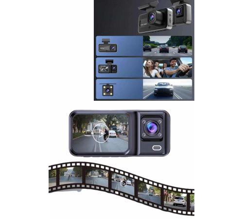 DVR Araç İçi Kamera Ön ve İç Kamera 2 İnç Ekranlı Çift Kamera