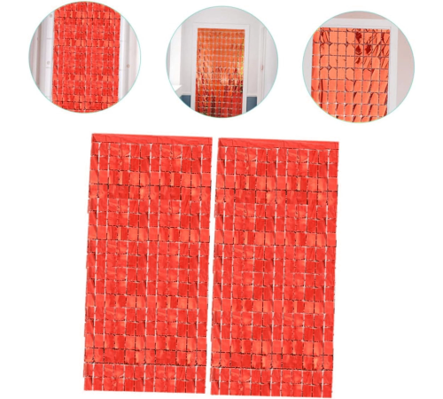 Ekstra Metalize Kırmızı Renk Disko Dikdörtgen Kesim Kapı Perdesi Dekorasyon 1x2 Metre Ekstra Metalize Kırmızı Renk Disko Dikdörtgen Kesim Kapı Perdesi Dekorasyon 1x2 Metre
