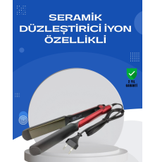 Elektriklenmeyi Azaltan İyonlu Saç Düzleştirici – Titanyum Plaka ve Şık Tasarım