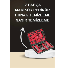Elektrikli Manikür Pedikür Seti İkili Set 17 Parça Tırnak Bakımı Nasır Temizleme Tırnak Şekillendirme
