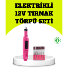Elektrikli Manikür Pedikür Törpü Seti 6 Başlıklı