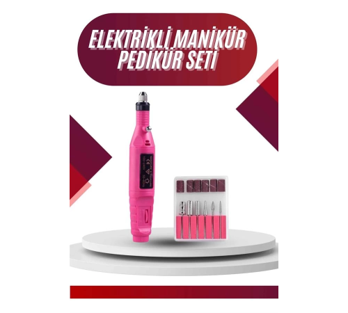 Elektrikli Profesyonel Manikür Pedikür Seti Değiştirilebilir Başlık Seçeneği