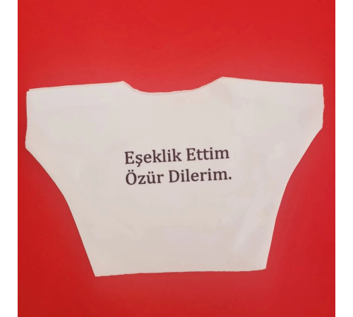 Eşeklik Ettim Yazılı Oyuncak Tişörtü Eşeklik Ettim Yazılı Oyuncak Tişörtü