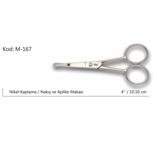 Europe Aplike Ve Nakış Makası Kıvrık Küt Uçlu No:4 10,16 Cm Europe Aplike Ve Nakış Makası Kıvrık Küt Uçlu No:4 10,16 Cm