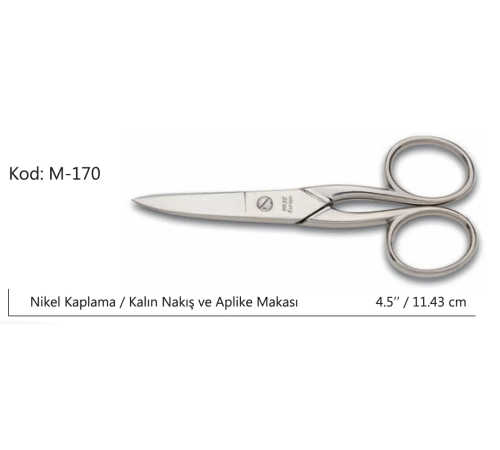 Europe Kalın Nakış Makası Süper Kalite No:4.5 11,43 Cm