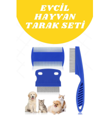 Evcil Hayvan Tarak Seti 4'lü Bit Tarağı Ked Köpek Tüyüne Uygun
