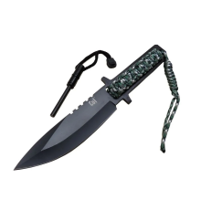 F19 Ty0453 Magnezyum Kamp Bıçağı 27 Cm - Paracord İpli Saplı, Kılıflı
