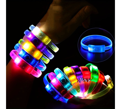 Festival  Parti Led Bileklik Baskı Yapılabilir 3 Farklı Mod Işıklı 1 Adet