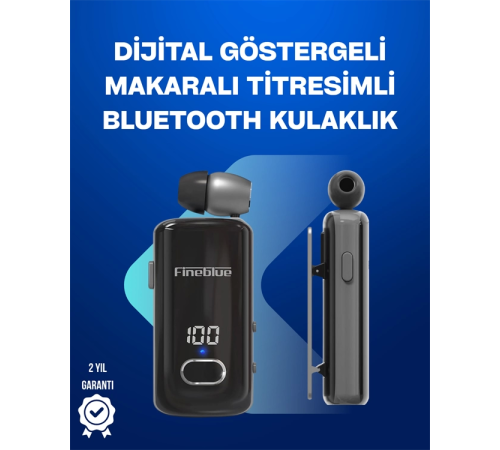Fineblue F580 – Klipsli Bluetooth Kulaklık, Gürültü Engelleyici, Uzun Pil Ömürlü