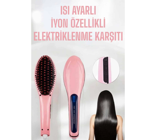 Fön Etkili Saç Düzleştirici Tarak Yıpranma Karşıtı Döner Kablo Isı Ayarlı