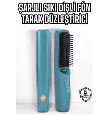 Fön Tarak Sıkı Dişli Şarjlı Taşınabilir Saç Düzleştirici