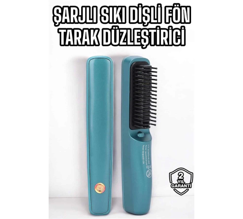 Fön Tarak Sıkı Dişli Şarjlı Taşınabilir Saç Düzleştirici Fön Tarak Sıkı Dişli Şarjlı Taşınabilir Saç Düzleştirici