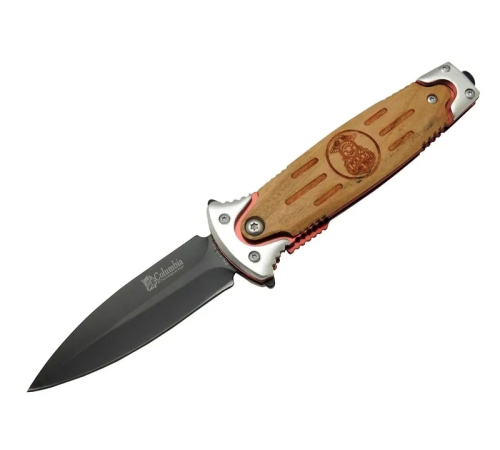Fs 11031 Kahverengi Kamp Çakı 20cm- Police İşlemeli, Ahşap Sap, Kemerlikli, Cam Kırma Aparatlı Fs 11031 Kahverengi Kamp Çakı 20cm- Police İşlemeli, Ahşap Sap, Kemerlikli, Cam Kırma Aparatlı
