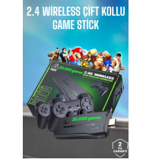 Game Stick 2000 Oyunlu 2.4G Kablosuz Çift Kol Yüksek Hassasiyetli Wireless