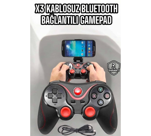 Game Stick Android Uyumlu Gamepad X3 Standlı Oyun Kolu Bluetooth Bağlantılı Game Stick Android Uyumlu Gamepad X3 Standlı Oyun Kolu Bluetooth Bağlantılı