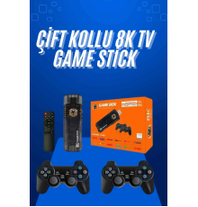 Game Stick Çift Oyun Konsolu Smart TV Game Box 8k Ultra HD 64 Gb