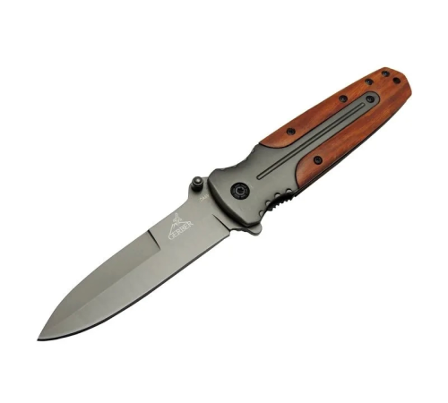 Gb Da59 Avcı Tip Kamp Çakısı 21 Cm - Metal Ampamp Ahşap Sap, Kemerlikli Gb Da59 Avcı Tip Kamp Çakısı 21 Cm - Metal Ampamp Ahşap Sap, Kemerlikli