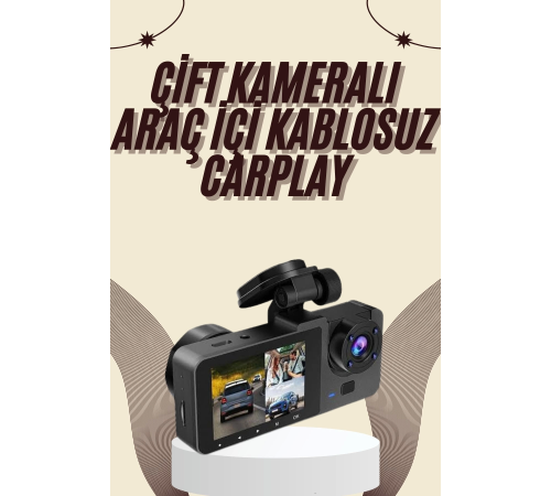 Gece Görüşlü DVR 3 Lensli Araç İçi Sürüş Kamerası Video Kaydedici