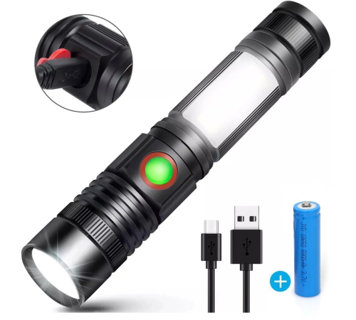 Geniş Açılı P50 Led Şarjlı El Feneri Wt-601 Geniş Açılı P50 Led Şarjlı El Feneri Wt-601