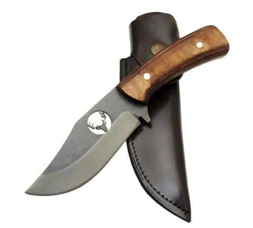 Geyikli Ycl3 Eskitme Avcı Bıçağı 20cm - Ahşap Sap, Kılıflı Geyikli Ycl3 Eskitme Avcı Bıçağı 20cm - Ahşap Sap, Kılıflı