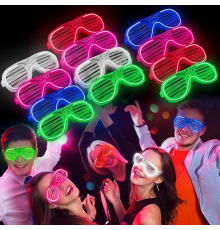 Glow Model 3 Farklı Fonksiyonlu Işıklı Panjur Parti Gözlüğü Karışık Renk 12 Adet