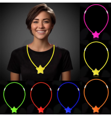 Glow  Yıldız Kolye - Glow Kolye - Glow Stick Partisi Yıldız Kolye 6 Adet