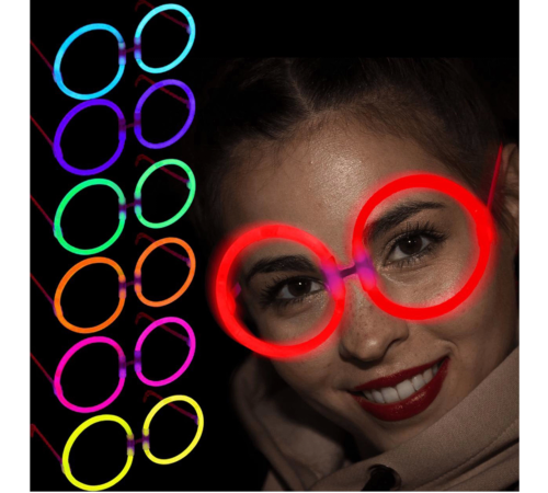 Glow  Yulak Gözlük - Glow Partisi Gözlükleri - Glow Stick Gözlük 12 Adet
