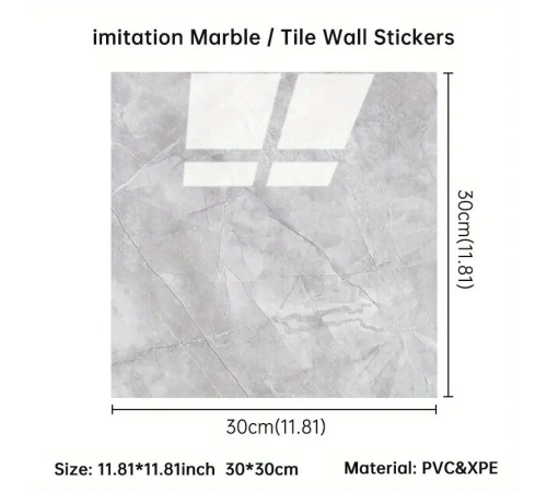 Gri Mermer Desen Du Sticker (30*30)