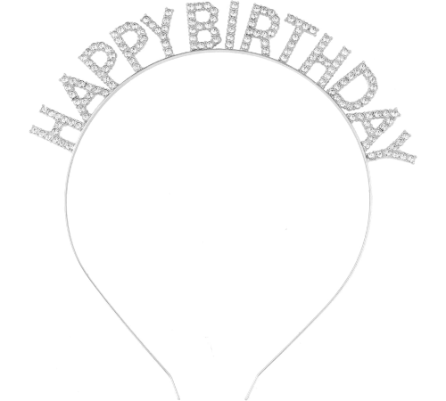 Gümüş Kristal Taşlı Happy Birthday Doğum Günü Tacı İthal Ürün A Kalite 17x16 Cm Gümüş Kristal Taşlı Happy Birthday Doğum Günü Tacı İthal Ürün A Kalite 17x16 Cm
