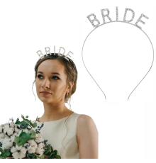Gümüş Renk Bekarlığa Veda Kristal Taş Bride Tacı İthal 16x10 Cm