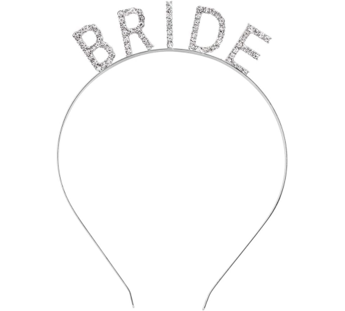 Gümüş Renk Bekarlığa Veda Kristal Taş Bride Tacı İthal 16x10 Cm