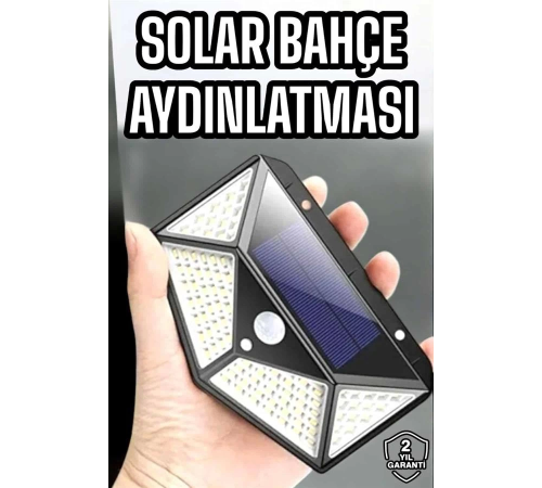 Güneş Enerjili Bahçe Aydınlatma Lambası Solar 100 Led Lamba