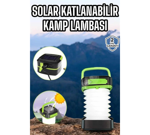 Güneş Enerjili Led Lamba Kamp Lambası Katlanabilir Lamba USB Şarjlı Güneş Enerjili Led Lamba Kamp Lambası Katlanabilir Lamba USB Şarjlı