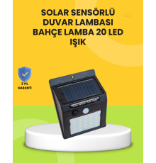 Güneş Paneli ile Şarj Olan 20 LED Dış Mekan Hareket Sensörlü Lamba