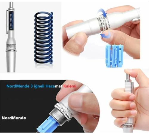 Hacamat Kalemi 3 İğneli 100  İğne Hediye