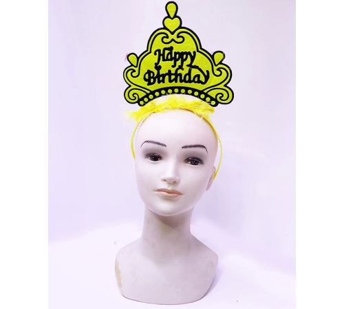 Happy Birthday Neon Sarı Renk Doğum Günü Tacı 24x15 Cm Happy Birthday Neon Sarı Renk Doğum Günü Tacı 24x15 Cm