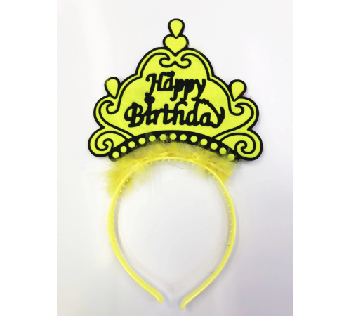 Happy Birthday Yazılı Neon Renk Taç 12 Adet