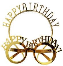 Happy Birthday Yazılı Taç Ve Happy Birthday Yazılı Gözlük Seti Altın Renk