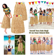 Hawaii Tarzı Hula Eteği – 60 Cm Hasır Naturel Etek
