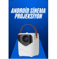 HD Ayaklı Portatif Projeksiyon Cihazı Android İşlemcili Sinema Projektörü