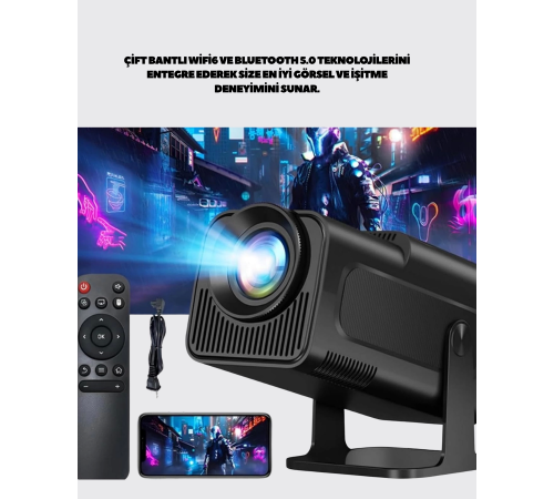 HDMI, USB ve Kulaklık Girişli Çoklu Bağlantı Seçenekli Projektör HDMI, USB ve Kulaklık Girişli Çoklu Bağlantı Seçenekli Projektör