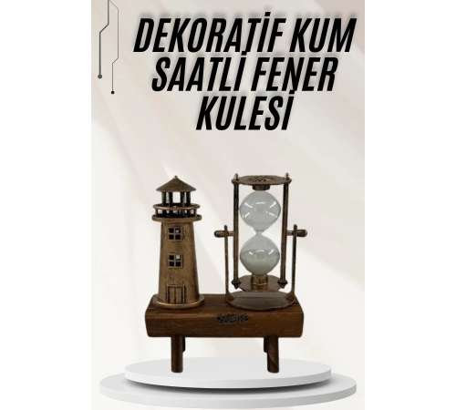 Hediyelik Eşya Retro Ahşap Deniz Feneri Kum Saati Biblo